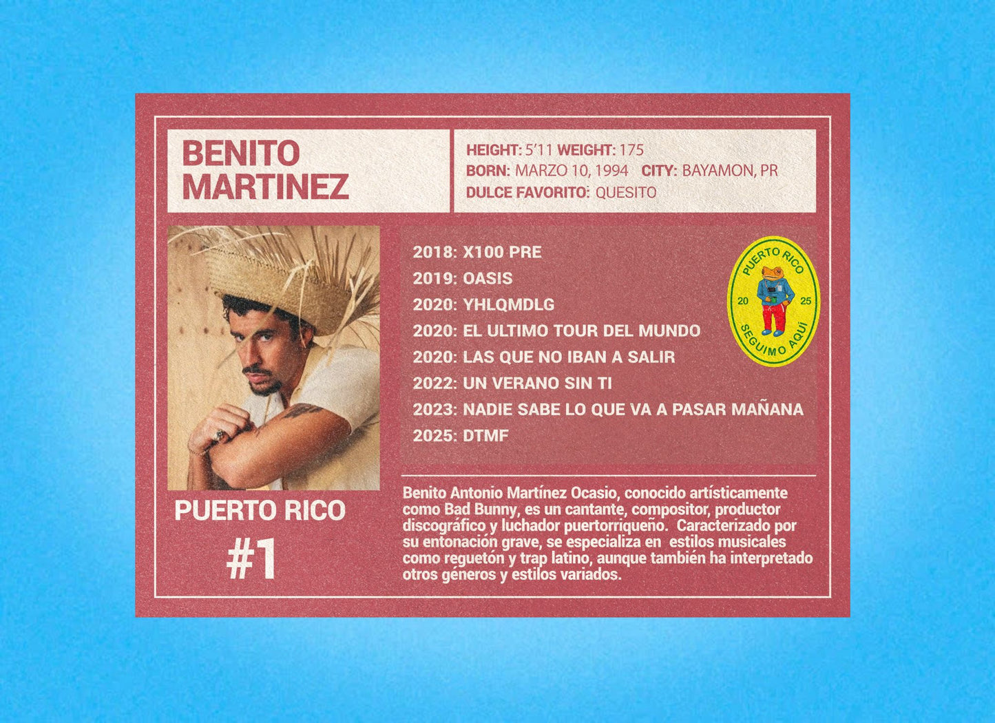 Benito Baseball Card (Single)